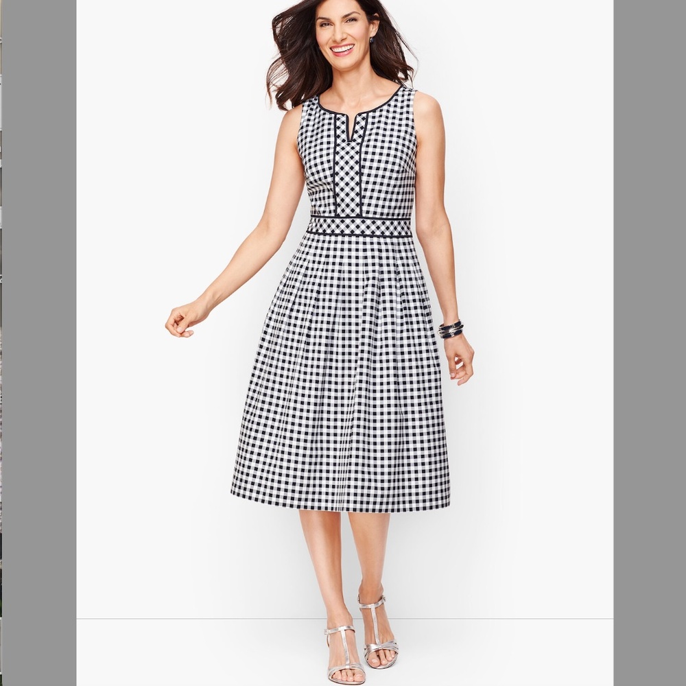 Talbots Gingham Fit & Flare Sleeveless Dress - 16P - Picture 7 of 7
